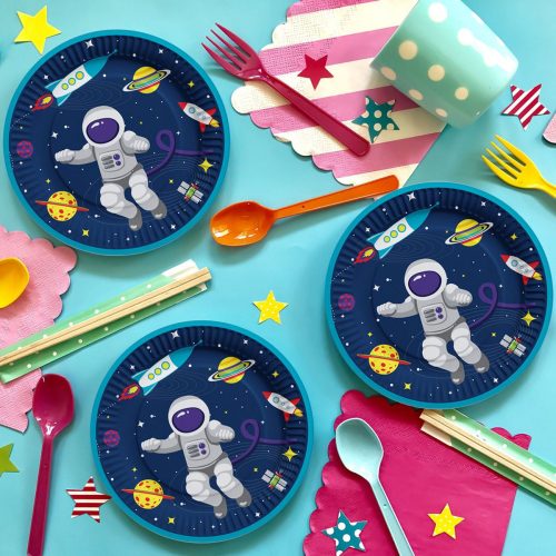 Űrhajós papírtányér 18cm - 6 db