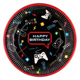 Papírtányérok gamer 23 cm - 6 db