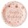 Rose Gold Héliumos Lufi Mintás Happy Birthday Papírtányér - 23 cm, 6 db