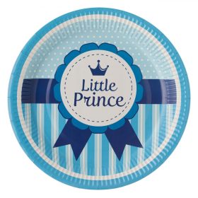   Kék Pöttyös Little Prince Papírtányér Party Szett - 23 cm, 6 db