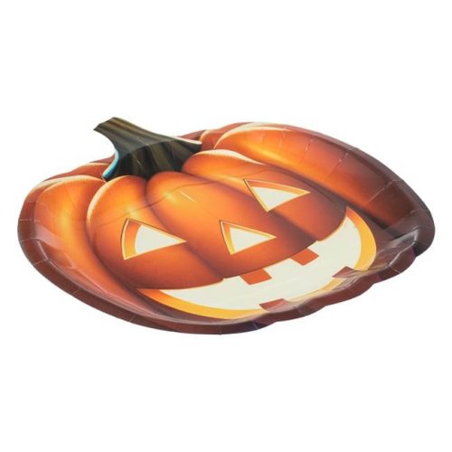 Halloween tök alakú papírtányérok 25 cm - 6 darab