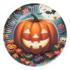 Halloween tök mintás papírtányérok 23 cm - 6 darab