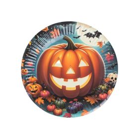 Halloween tök mintás papírtányérok 18 cm - 6 darab