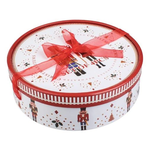 Karácsonyi Porcelán Tányérkészlet Diótörő Mintával Ø19cm - 4 db