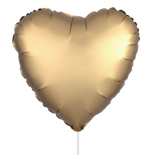 Arany színű szív alakú fólia lufi 35cm