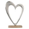 Ezüst színű fém szív - dekoráció 28 cm